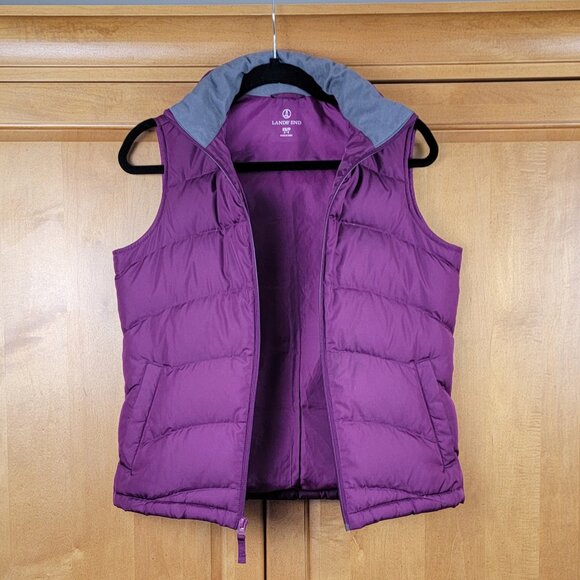 Lands' End Women's Burgundy Down Full Zip Puffer Vest - XS - Picture 2 of 10